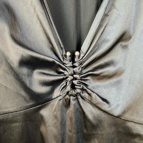 Naracamicie Black Long Sleeveve Satin Blouse Top - Picture 3 of 9